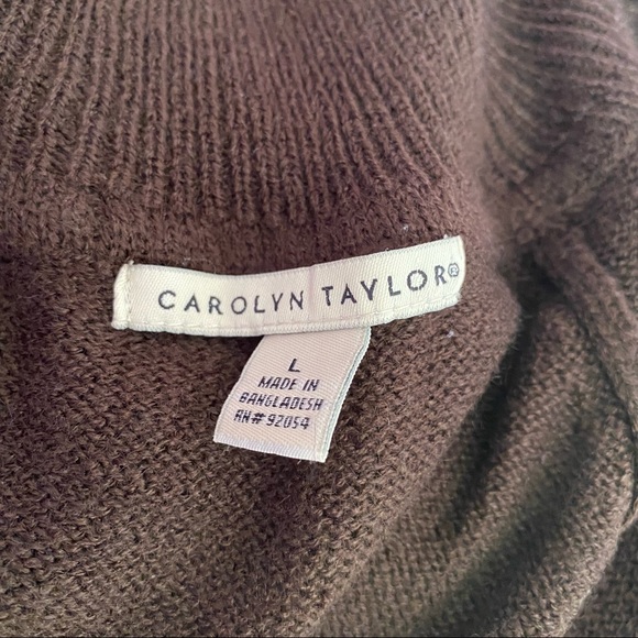 CAROLYN TAYLOR BROWN COWL SWEATER L - Picture 5 of 7